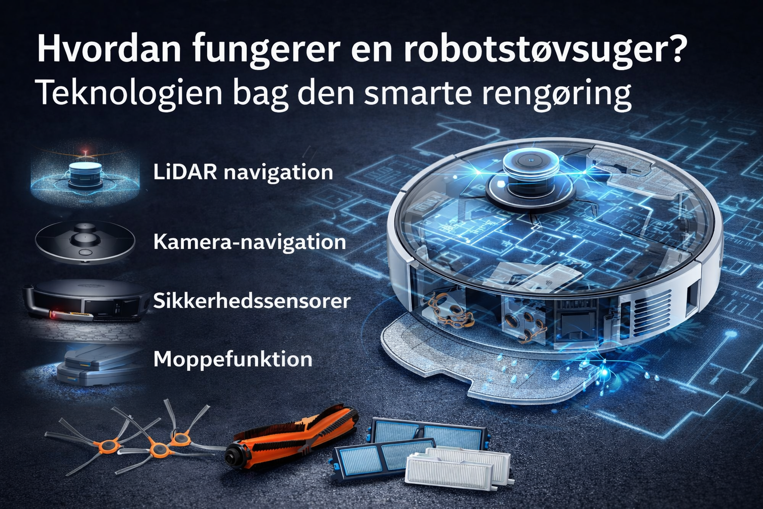 Teknologien bag en robotstøvsuger og sådan virker den.